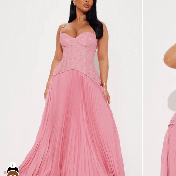 Fashion Nova Dresses & Skirts - Fashion Nova Pink Maxi Lace Corset Gown